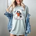 Cute Halloween Ghost Reading Book Women's Comfort Colors T-Shirt Denim