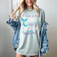 Cute Mermaid Librarian Teacher Dive Into A Good Book Reading Women's Comfort Colors T-Shirt Denim