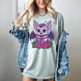 Cute Pastel Goth Bat Reading Book Women's Comfort Colors T-Shirt Denim Cute Pastel Goth Bat Reading Book Women's Comfort Colors T-Shirt Denim