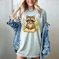 Cute Raccoon Reading Book Flowers Floral Women's Comfort Colors T-Shirt Denim