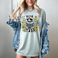 Cute Raccoon Reading Book Flowers Women's Comfort Colors T-Shirt Denim Cute Raccoon Reading Book Flowers Women's Comfort Colors T-Shirt Denim