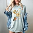Cute Reading Cat With Kitten Dandelion Flowers Book Lover Women's Comfort Colors T-Shirt Denim Cute Reading Cat With Kitten Dandelion Flowers Book Lover Women's Comfort Colors T-Shirt Denim