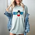 Cute Snowman Let It Snow I Have Books Reader Women's Comfort Colors T-Shirt Denim