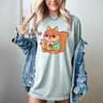 Cute Squirrel Reading A Book Lovers Anime Kawaii Women Kids Women's Comfort Colors T-Shirt Denim