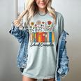 Cute Wildflower Book School Counseling Life School Counselor Women's Comfort Colors T-Shirt Denim