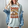 Dogs Coffee Reading Book Lover Women's Comfort Colors T-Shirt Denim