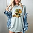 Dragon Bookworm Reading Book Graphic Women's Comfort Colors T-Shirt Denim Dragon Bookworm Reading Book Graphic Women's Comfort Colors T-Shirt Denim