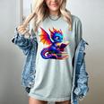 Dragon Reading a Book Bookworm Book Lover Women's Comfort Colors T-Shirt Denim Dragon Reading a Book Bookworm Book Lover Women's Comfort Colors T-Shirt Denim