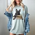 Dutch Shepherd Books Reading Dog Breed Graphic Women's Comfort Colors T-Shirt Denim Dutch Shepherd Books Reading Dog Breed Graphic Women's Comfort Colors T-Shirt Denim