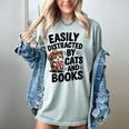 Easily Distracted By Cats And Books Lovers Reading Women's Comfort Colors T-Shirt Denim Easily Distracted By Cats And Books Lovers Reading Women's Comfort Colors T-Shirt Denim
