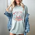 Easily Distracted By Cats And Books Reading Women's Comfort Colors T-Shirt Denim