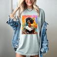 Educated Afro Girl Reading Book Lover History Month Women's Comfort Colors T-Shirt Denim Educated Afro Girl Reading Book Lover History Month Women's Comfort Colors T-Shirt Denim