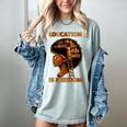 Education Is Freedom Teacher Book Black History Month Women's Comfort Colors T-Shirt Denim