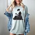 Emily Dickinson Reading A Book Women's Comfort Colors T-Shirt Denim Emily Dickinson Reading A Book Women's Comfort Colors T-Shirt Denim