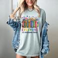 Everyone Is Welcome Here Floral Book LGBT Pride Equality Women's Comfort Colors T-Shirt Denim