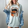 Fall Book Teacher Cat Books Halloween Autumn Librarian Women's Comfort Colors T-Shirt Denim