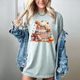 Fall Colors s I Love Fall s Books & Pumpkins Women's Comfort Colors T-Shirt Denim