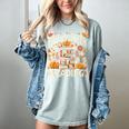 Fall In Love With Reading Book Autumn Pumpkins And Teachers Women's Comfort Colors T-Shirt Denim