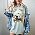 Floral Tarot Card The Reader Skeleton Reading Book Women's Comfort Colors T-Shirt Denim