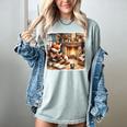 Fox Reads By Fireplace In Cabin Rustic Book Cozy Cup Tea Women's Comfort Colors T-Shirt Denim Fox Reads By Fireplace In Cabin Rustic Book Cozy Cup Tea Women's Comfort Colors T-Shirt Denim