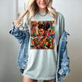 Geometric History Educated Women Reading Book Melanin Women's Comfort Colors T-Shirt Denim