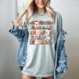 Ghost Christmas Reading Book Lover Library Christmas Teacher Women's Comfort Colors T-Shirt Denim Ghost Christmas Reading Book Lover Library Christmas Teacher Women's Comfort Colors T-Shirt Denim