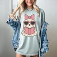 Ghost Reading Book Halloween Cat Lover Women's Comfort Colors T-Shirt Denim Ghost Reading Book Halloween Cat Lover Women's Comfort Colors T-Shirt Denim