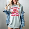 Groovy All Booked For Valentines Books Pink Coquette Bow Women's Comfort Colors T-Shirt Denim