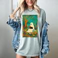 Groovy Ghost Reading Book Cat Halloween Ghost Teacher Women's Comfort Colors T-Shirt Denim Groovy Ghost Reading Book Cat Halloween Ghost Teacher Women's Comfort Colors T-Shirt Denim