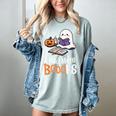Halloween Teacher Women Cute Reading Ghost Read More Books Women's Comfort Colors T-Shirt Denim