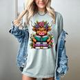 Highland Cow Book Floral Bookworm Women's Comfort Colors T-Shirt Denim Highland Cow Book Floral Bookworm Women's Comfort Colors T-Shirt Denim