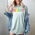 Hooray It's Library Day Teacher Reader Books Back To School Women's Comfort Colors T-Shirt Denim