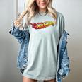 Hot Wheels Comic Book Fire Logo Women's Comfort Colors T-Shirt Denim Hot Wheels Comic Book Fire Logo Women's Comfort Colors T-Shirt Denim