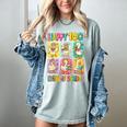 HUGvyn Happy 100 Days Of School Teacher Goose Preppy Books Women's Comfort Colors T-Shirt Denim