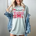 HUGvyn One Loved Teacher Valentine Book Heart Reading Bow Women's Comfort Colors T-Shirt Denim HUGvyn One Loved Teacher Valentine Book Heart Reading Bow Women's Comfort Colors T-Shirt Denim