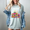 I'm Fine Reading Books Reader Book Lover Librarian Women's Comfort Colors T-Shirt Denim