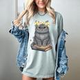 Just A Girl Who Loves Cats & Books Bookish Women Women's Comfort Colors T-Shirt Denim