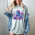 Just A Girl Who Loves Dragons And Books Cute Dragon Reading Premium Tri-Blend Women's Comfort Colors T-Shirt Denim