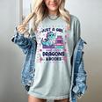 Just A Girl Who Loves Dragons And Books Lover Reading Book Women's Comfort Colors T-Shirt Denim