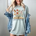 Just One More Chapter Open Book Flowers Women's Comfort Colors T-Shirt Denim Just One More Chapter Open Book Flowers Women's Comfort Colors T-Shirt Denim