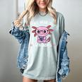 Kawaii Axolotl Can't Hear You I'm Reading Book Lover Women's Comfort Colors T-Shirt Denim