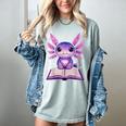 Kawaii Axolotl Cute Axolotls Reading Book Women's Comfort Colors T-Shirt Denim Kawaii Axolotl Cute Axolotls Reading Book Women's Comfort Colors T-Shirt Denim