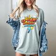 Kids Ka-Blam 7 Year Old Boys 7th Birthday Comic Book Super Hero Women's Comfort Colors T-Shirt Denim Kids Ka-Blam 7 Year Old Boys 7th Birthday Comic Book Super Hero Women's Comfort Colors T-Shirt Denim