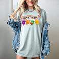 Librarian Let's All Go To The Library Cute Groovy Book Lover Women's Comfort Colors T-Shirt Denim