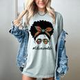 Librarian Teacher Messy Bun Life Book Library Back To School Women's Comfort Colors T-Shirt Denim
