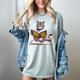 Life Is Better With Cats Coffee Books Cat Reading Book Women's Comfort Colors T-Shirt Denim Life Is Better With Cats Coffee Books Cat Reading Book Women's Comfort Colors T-Shirt Denim