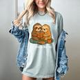 Life Is Better With Sloths And Books Cute Sloth Lover Women's Comfort Colors T-Shirt Denim