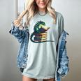 Lizard Reading Book Librarian Bookworm Reader Read Women's Comfort Colors T-Shirt Denim