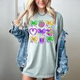 Mardi Gras Teacher Coquette Bow Pencil Apple Book Women Girl Women's Comfort Colors T-Shirt Denim Mardi Gras Teacher Coquette Bow Pencil Apple Book Women Girl Women's Comfort Colors T-Shirt Denim