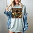 Melanin Afro Women Educated Reading Book History Girls Women's Comfort Colors T-Shirt Denim Melanin Afro Women Educated Reading Book History Girls Women's Comfort Colors T-Shirt Denim